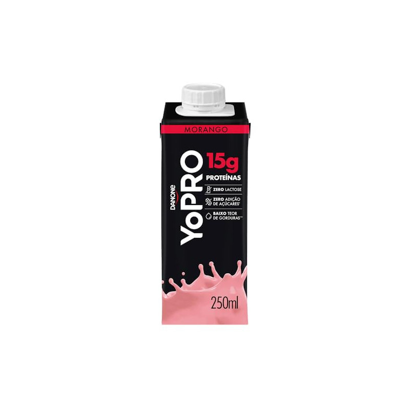 BEBIDA LÁCTEA UHT MORANGO ZERO LACTOSE YOPRO SHAKE CAIXA 250ML