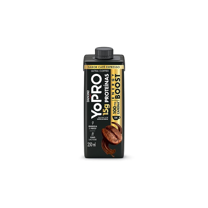 BEBIDA LÁCTEA CAFÉ EXPRESSO ZERO LACTOSE YOPRO ENERGY BOOST CAIXA 250ML