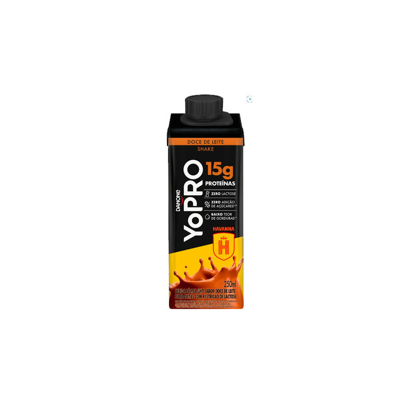 BEBIDA LÁCTEA UHT DOCE DE LEITE ZERO LACTOSE YOPRO SHAKE CAIXA 250ML