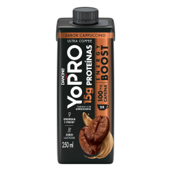 BEBIDA LÁCTEA CAPPUCCINO ZERO LACTOSE YOPRO ENERGY BOOST CAIXA 250ML